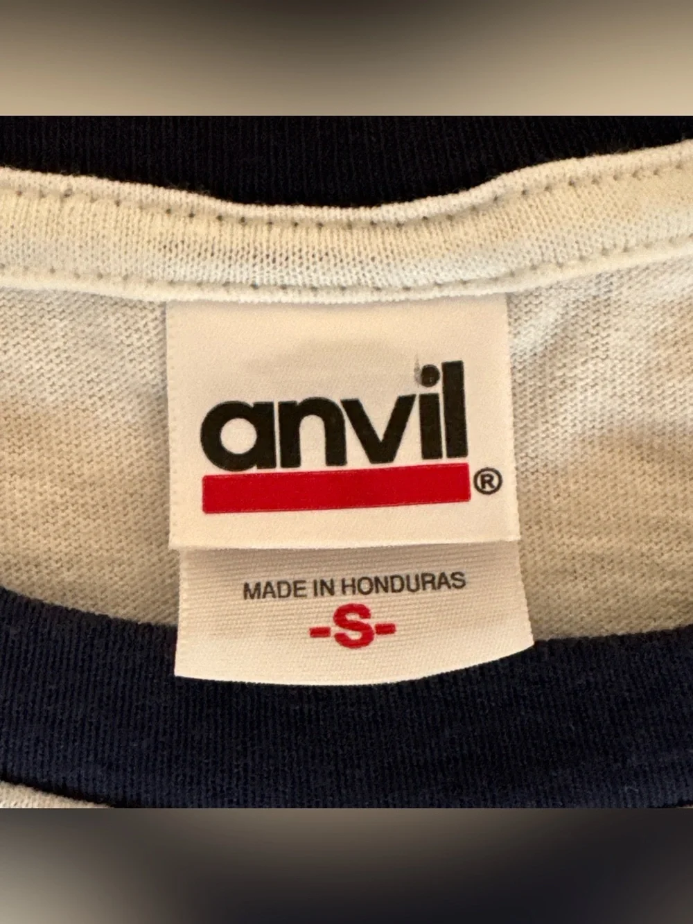 Anvil NFL Fuel Up to Play 60 Vintage Ringer Graphic T-Shirt White Navy Small